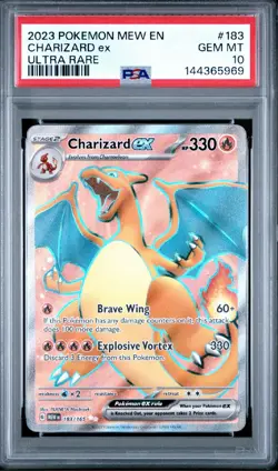 Pokemon Charizard ex Ultra Rare Holo 183/165 Scarlet & Violet 151 PSA 10 - Image 1