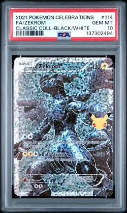2021 POKEMON CELEBRATIONS CLASSIC COLL #114 FULL ART/ZEKROM PSA 10 - Image 1