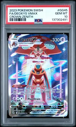 2023 POKEMON SWORD & SHIELD CROWN ZENITH #GG45 FULL ART/DEOXYS VMAX PSA 10 - Image 1