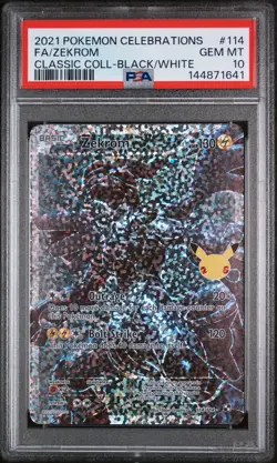 2021 POKEMON CELEBRATIONS CLASSIC COLL #114 FULL ART/ZEKROM PSA 10 - Image 1