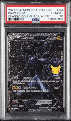 2021 POKEMON CELEBRATIONS CLASSIC COLL #114 FULL ART/ZEKROM PSA 10 - Image 1
