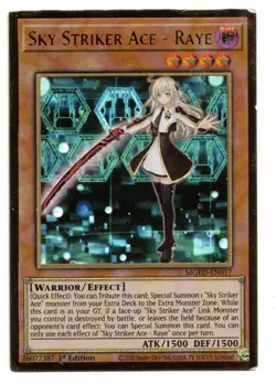 Yu-Gi-Oh Card: Sky Striker Ace - Raye MGED-EN017 Gold Rare 1st Edition! EX - Image 1