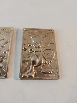 2 Pokemon Gold Metal Togepi & Mewtwo Collectible Cards from Burger King - Image 3