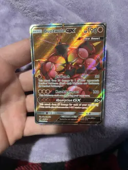 Pokemon Buzzwole GX Ultra Beast Full Art Holo 104/111 Ultra Rare - Image 1