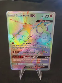 Pokemon Buzzwole GX Sm-Crimson Invasion 115/111 Secret Rare Full Art Holo 190HP - Image 1