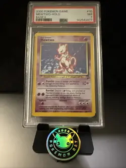 2000 POKEMON BASE SET 2 #10 MEWTWO-HOLO PSA 7 - Image 1