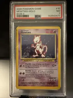 2000 POKEMON BASE SET 2 #10 MEWTWO-HOLO PSA 7 - Image 2