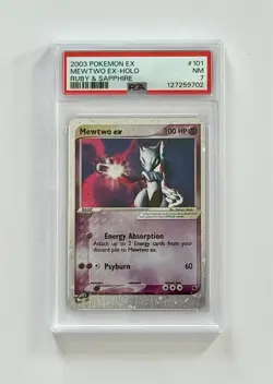 Pokemon Ex Ruby & Sapphire #101 Holo Mewtwo Ex Holo Ereader 2003 PSA 7 Near Mint - Image 1