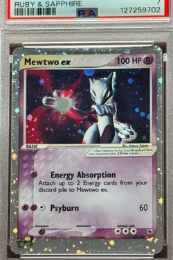 Pokemon Ex Ruby & Sapphire #101 Holo Mewtwo Ex Holo Ereader 2003 PSA 7 Near Mint - Image 2