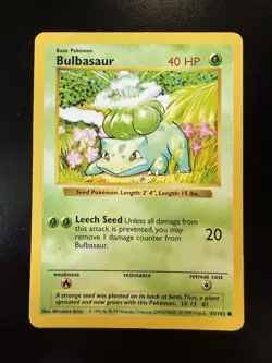 Shadowless Bulbasaur 044/102 Base Set WOTC 1999 Pokemon TCG - Image 1
