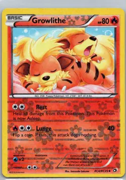 Pokemon TCG Growlithe RC4/113 Legendary Treasures Holo LP - Image 1