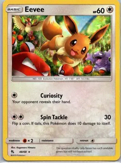 Pokemon TCG Eevee 48/68 Hidden Fates Holo NM - Image 1