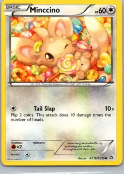 Pokemon TCG Minccino RC18 Legendary Treasures Holo MP - Image 1