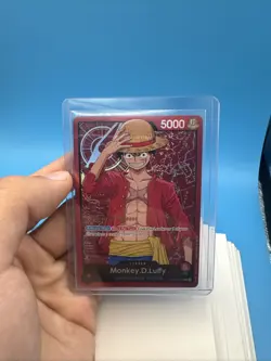 2022 ONE PIECE STRAW HAT CREW SUPER PRE-RELEASE ST01-001 MONKEY D LUFFY LP - Image 1