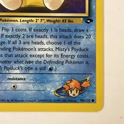 Pokemon TCG Gym Challenge Misty's Psyduck Card 90/132 Regular Common Non Holo - Image 4