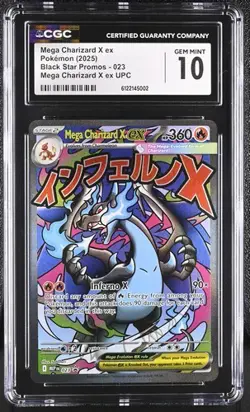 Pokemon Mega Charizard X ex 023 Black Star Promo UPC English CGC 10 Graded - Image 1