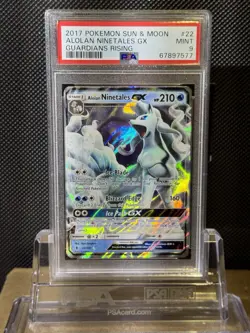 2017 POKEMON SUN & MOON GUARDIANS RISING ALOLAN NINETALES GX 22/145 Psa 9 MINT - Image 1
