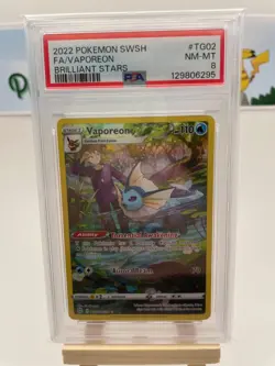 Vaporeon (TG02/TG30) - Brilliant Stars - Pokemon TCG - PSA 8 - Image 1