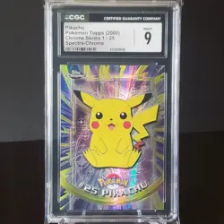 2000 TOPPS CHROME POKEMON T.V. SPECTRA #25 PIKACHU CGC 9 - Image 1