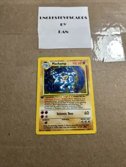 Pokemon TCG Machamp Holo 1st Edition Base Set #8/102 Holo Rare - Image 1