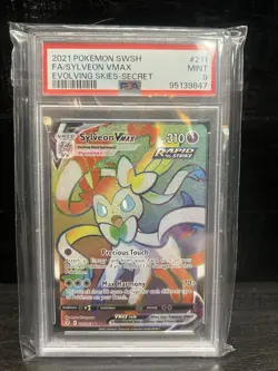 PSA 9 2021 Pokemon SWSH Evolving Skies Sylveon Secret 211/203 Graded TCG Card. - Image 1