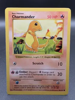 Pokemon TCG Charmander Base Set, Card 46/102, Regular Shadowless Common - Image 1