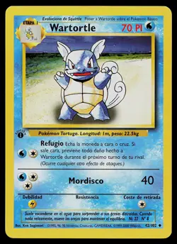 Pokemon Card - Wartortle Base Set 1st Edition Spanish 42/102 Uncommon - Image 1
