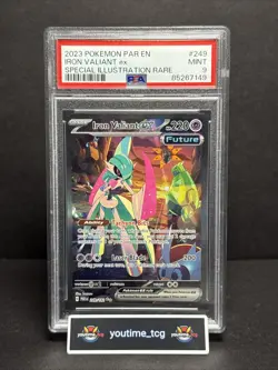 2023 Pokemon Par En-Paradox Rift SIR Iron Valiant Ex #249 PSA 9 - Image 1