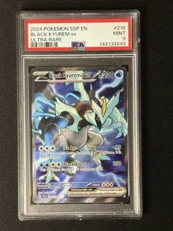 2024 POKEMON SSP EN-SURGING SPARKS 218/191 BLACK KYUREM EX ULTRA RARE PSA 9 - Image 1