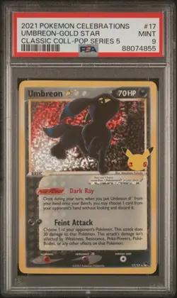 2021 POKEMON CELEBRATIONS CLASSIC COLLECTIONUMBREON-GOLD STAR 17 - Image 1