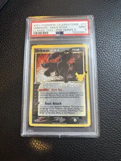 Pokemon Umbreon Gold Star 17/17 Celebrations Classic Collection Holo PSA 9 - Image 1