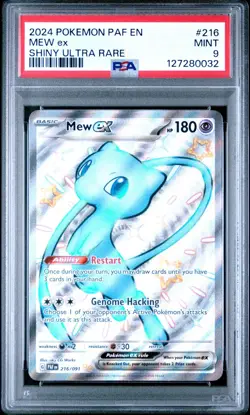 2024 POKEMON PAF EN-PALDEAN FATES SHINY ULTRA RARE #216 MEW EX PSA 9 - Image 1