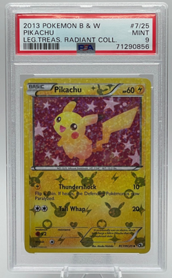 2013 POKEMON BLACK & WHITE LEGENDARY TREASURES RADIANT #RC7 PIKACHU PSA 9 MINT - Image 1