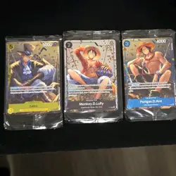 Monkey.D.Luffy P-075 | Sabo P-076 | Ace P-074 | Tin Pack Set Vol. 2 Promo Cards - Image 1