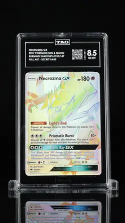 Necrozma GX 153/147 Secret Rainbow Rare Burning Shadows Pokemon Card TAG 8.5 - Image 1