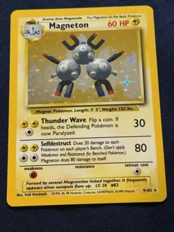 Pokemon TCG Magneton Base Set 9/102 Holo Rare WOTC LP+ - Image 1