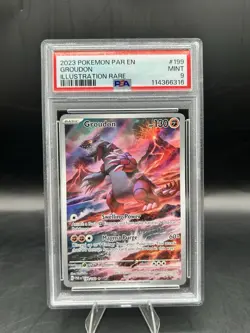 PSA 9 Mint Pokemon Paradox Rift Groudon 199/182 Illustration Rare - Image 1