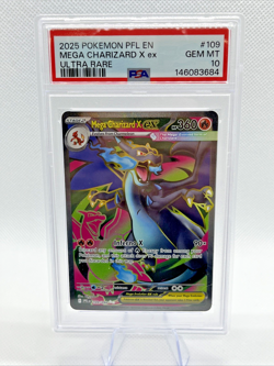 2025 POKEMON PFL EN-PHANTASMAL FLAMES ULTRA RARE #109 MEGA CHARIZARD X EX PSA 10 - Image 3