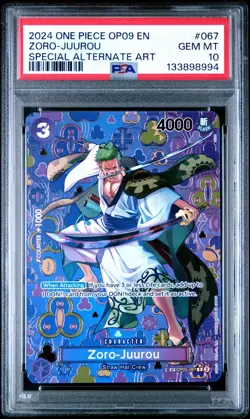 2024 ONE PIECE OP09 #067 EMPERORS IN THE NEW WORLD ZORO JUUROU SP PSA 10 - Image 1
