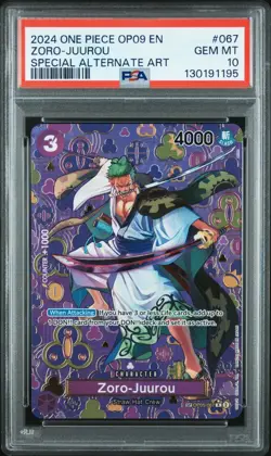 2024 ONE PIECE OP09 #067 EMPERORS IN THE NEW WORLD ZORO JUUROU SP PSA 10 - Image 1