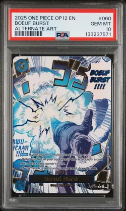 2025 ONE PIECE OP12-060 LEGACY OF THE MASTER BOEUF BURST EVENT ALT ART PSA 10 - Image 1
