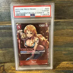2023 ONE PIECE PROMO TOURNAMENT PACK VOL.3 WINNER #ST01-007 NAMI PSA 10 - Image 1