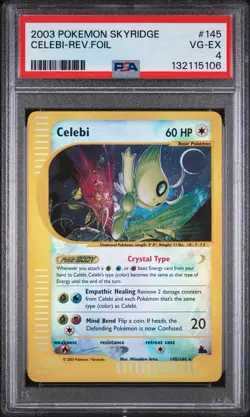 Crystal Celebi Reverse Holo - 145/144 - Skyridge Vintage Pokemon Card - PSA 4 - Image 1