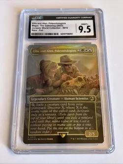 2023 MTG REX Jurassic Park World Borderless Foil Ellie and Alan Paleontologists - Image 1