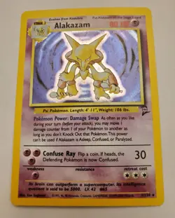 2000 Base Set 2 #1/130 Pokemon TCG Alakazam Holo Rare LP+ WOTC - Image 1