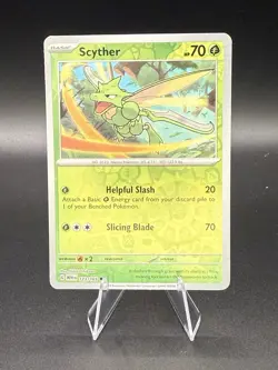 Pokemon Scyther TCG Reverse Holo Card Scarlet Violet-151 123/165 - NM - Image 1