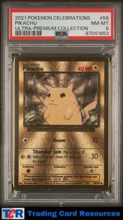 2021 Pokemon Celebrations Ultra-Premium Collection #58 Pikachu PSA 8 NM-MT - Image 1