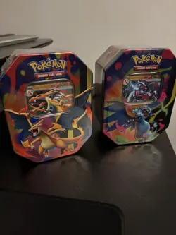 Pokemon TCG Mega Charizard X & Y Tins. BOTH TINS. Brand New & Sealed - Image 1