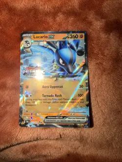 Pokemon Lucario EX 051/131 Prismatic Evolutions Promo Holo Stamped Card - Image 1