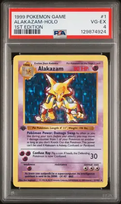1999 POKEMON BASE SET 1ST EDITION #1 ALAKAZAM-HOLO PSA 4 - Image 1